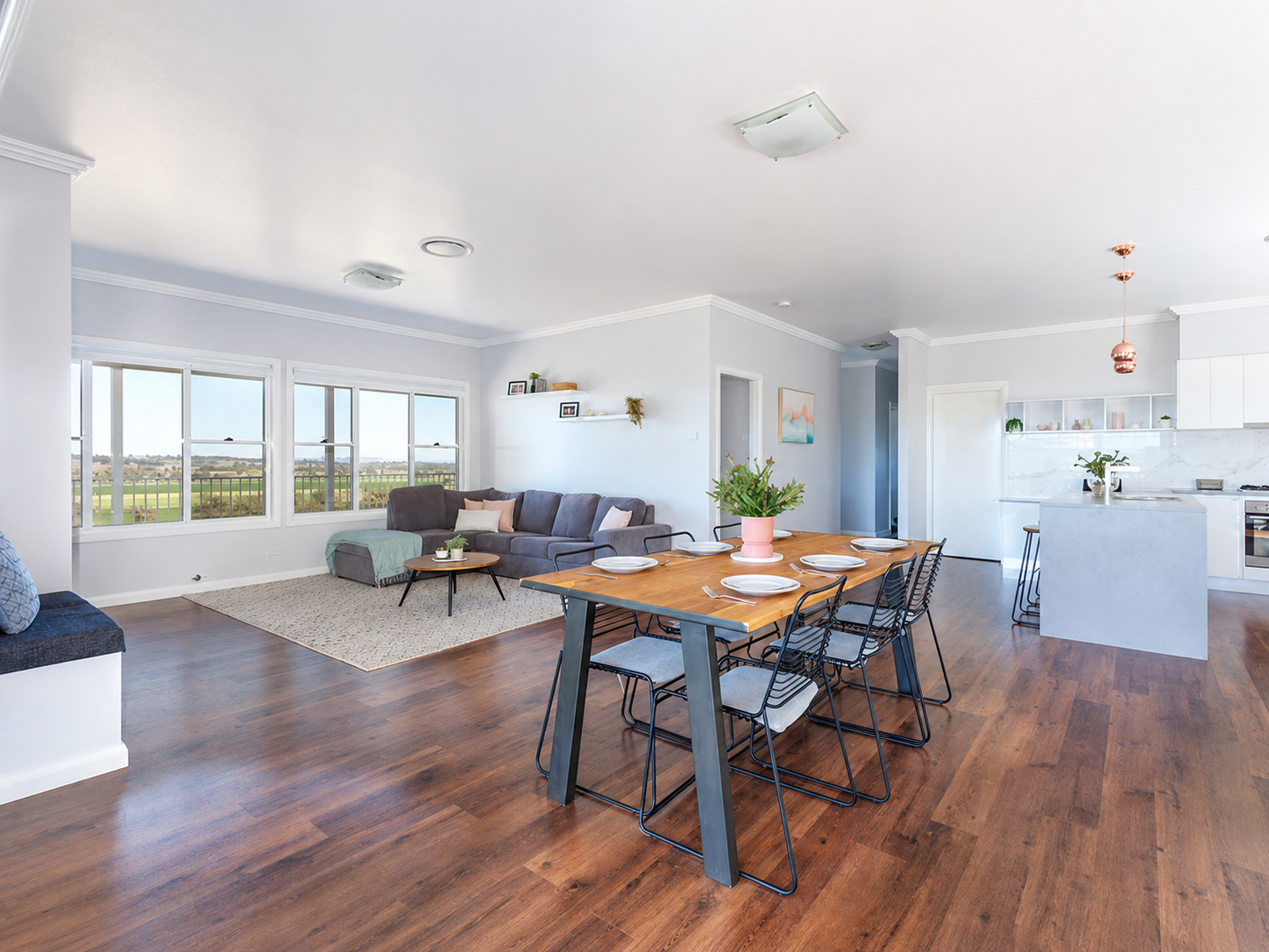 Renovated living area.